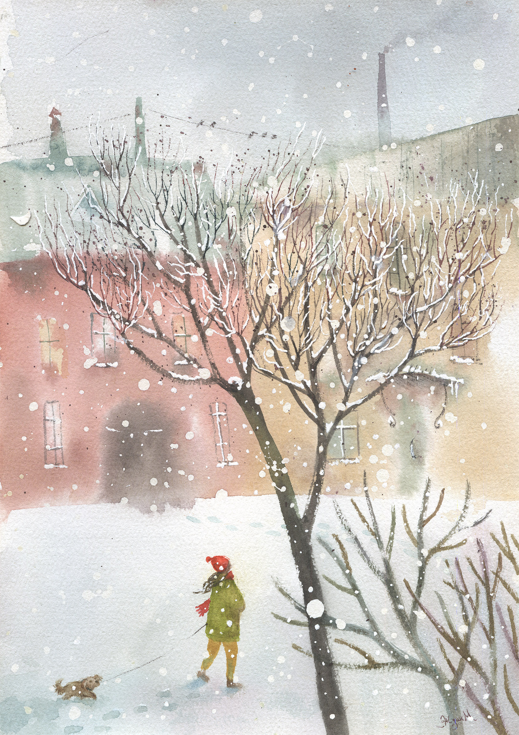 Прогулка у снежного дерева