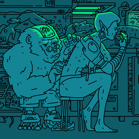 Гориллка и эльфийка