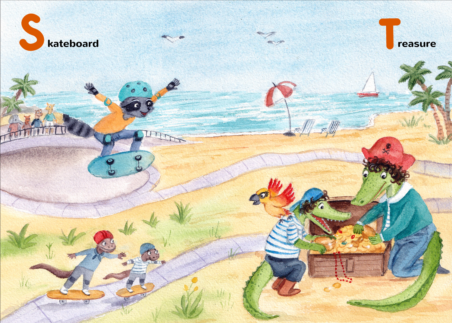 Английская азбука, буквы S и T