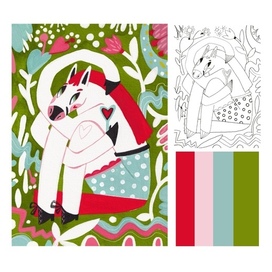 Открытка раскраска 