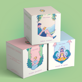 Иллюстрации для упаковки аромасвечей