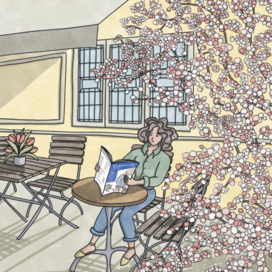 Иллюстрация для обложки журнала с весенней темой