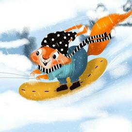 бельчонок.зимние забавы