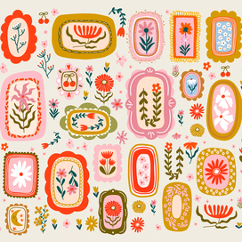 Цветочные принты Folk Art