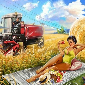 в стиле пин-ап для календаря, реклама ковров