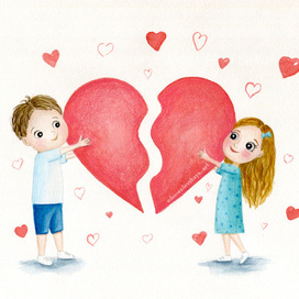 My other half. Illustration for Valentine's Day.