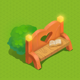 Пропс "Скамейка в парке". Изометрия