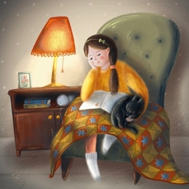 Cozy evening with book