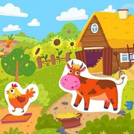 На ферме . Наклейки для малышей. 