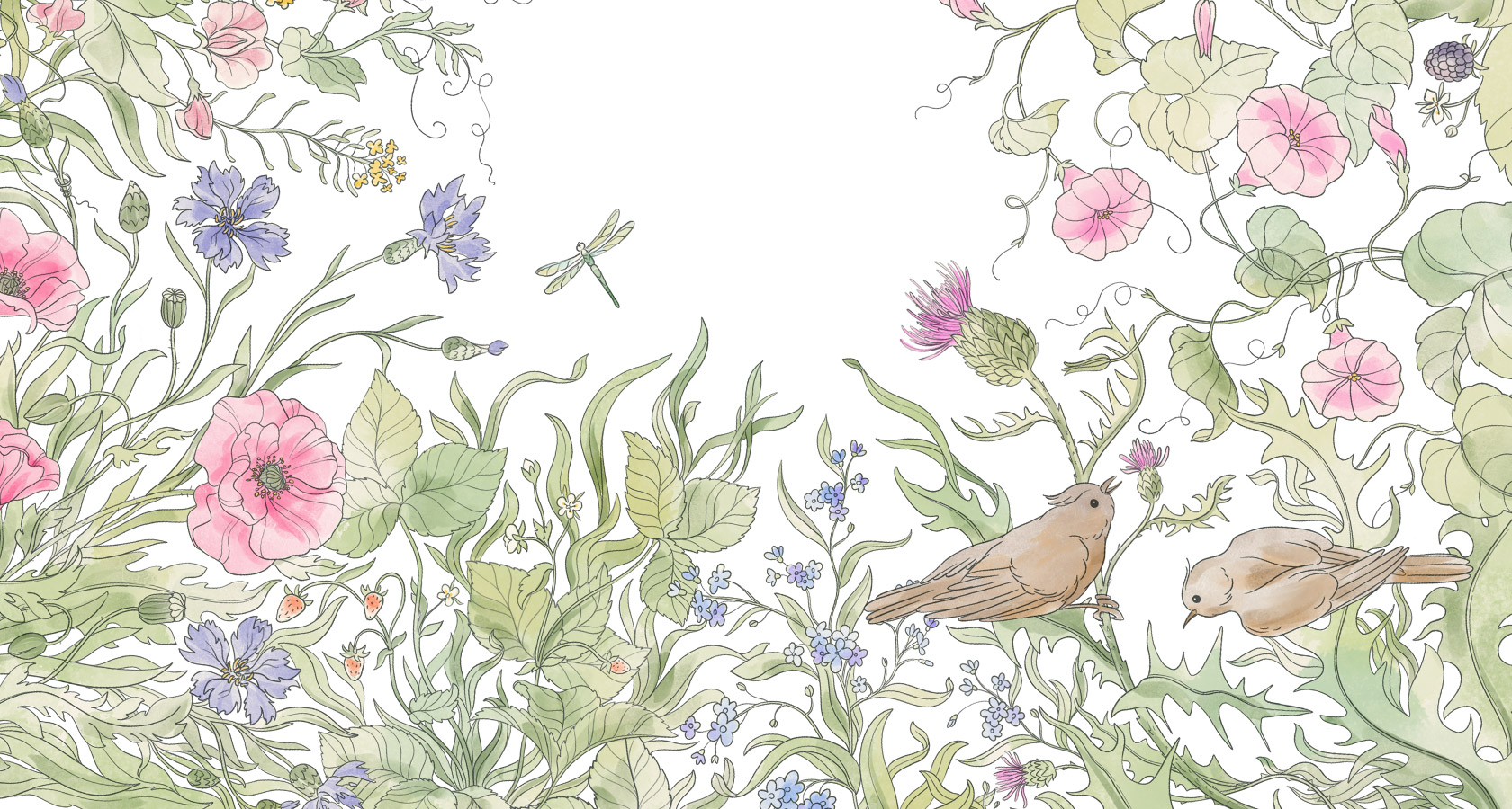 Платок "Летняя услада". Фрагмент