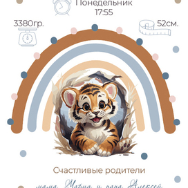 Метрика для малышей "Тигренок"