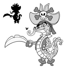 Character design. Lizard pirate