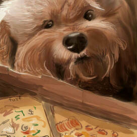 собака и пицца