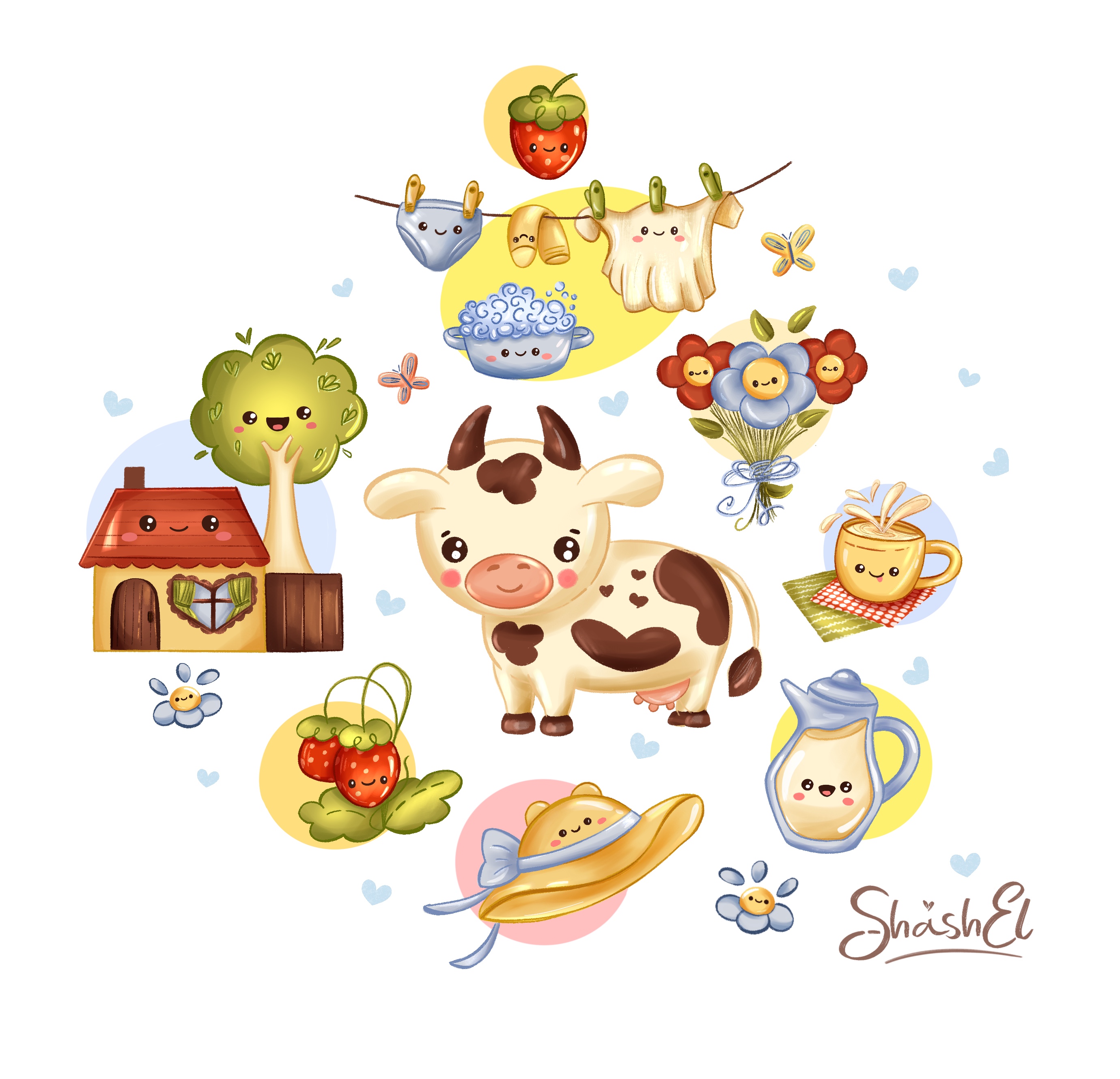 Стикерпак "В деревне летом"