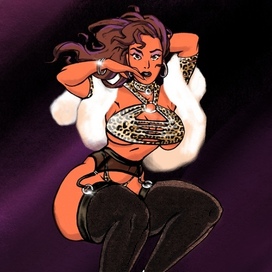 Пин-ап открытка к альбому "Turbo" группы Judas Priest