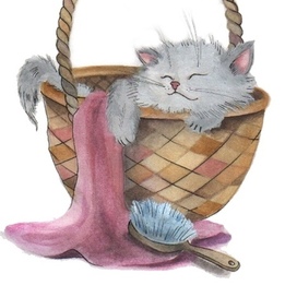 Кот в корзинке