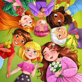 Открытка к 8 Марта. Международный женский день