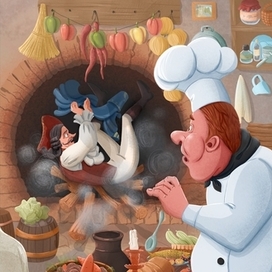 Приключения Барона Мюнхузена. Книжная иллюстрация.