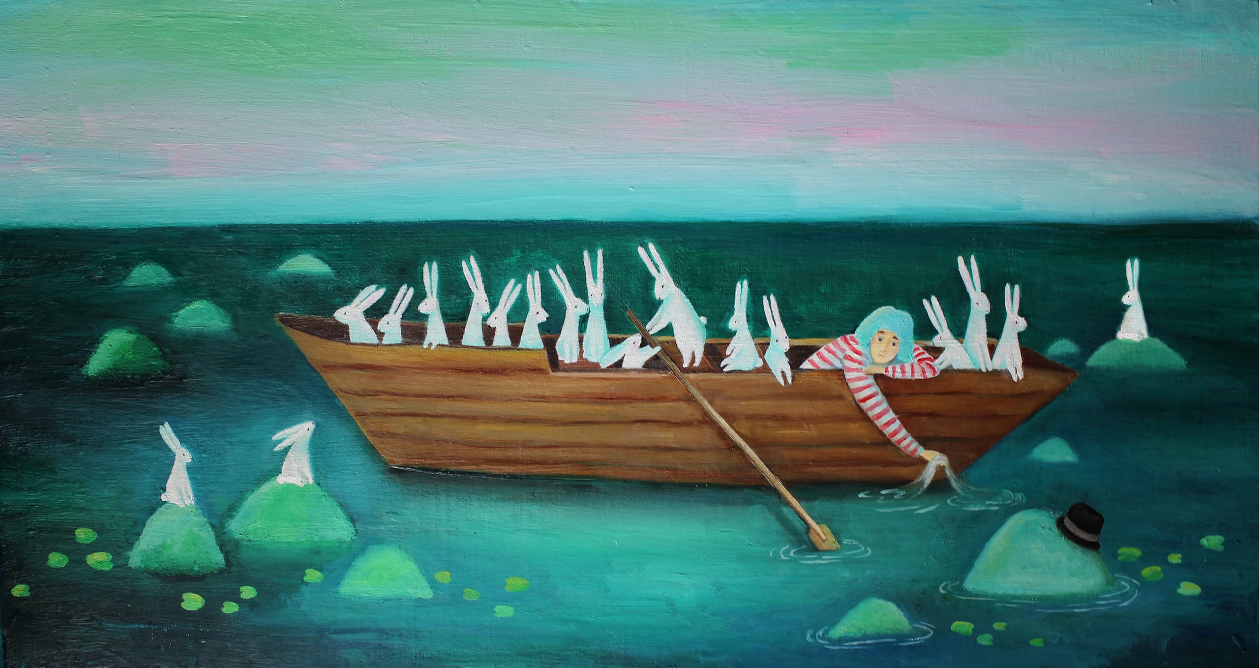 Зайцы в лодке