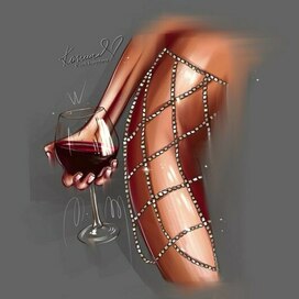 Девушка с бокалом вина