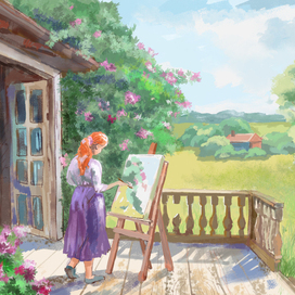 Летом на веранде