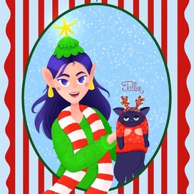 An Elf and a Cat for the New Year