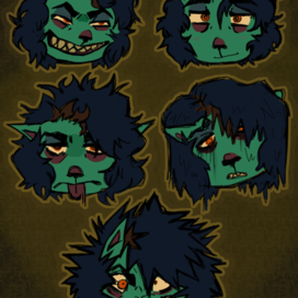 Emotions of an anthropomorphic character