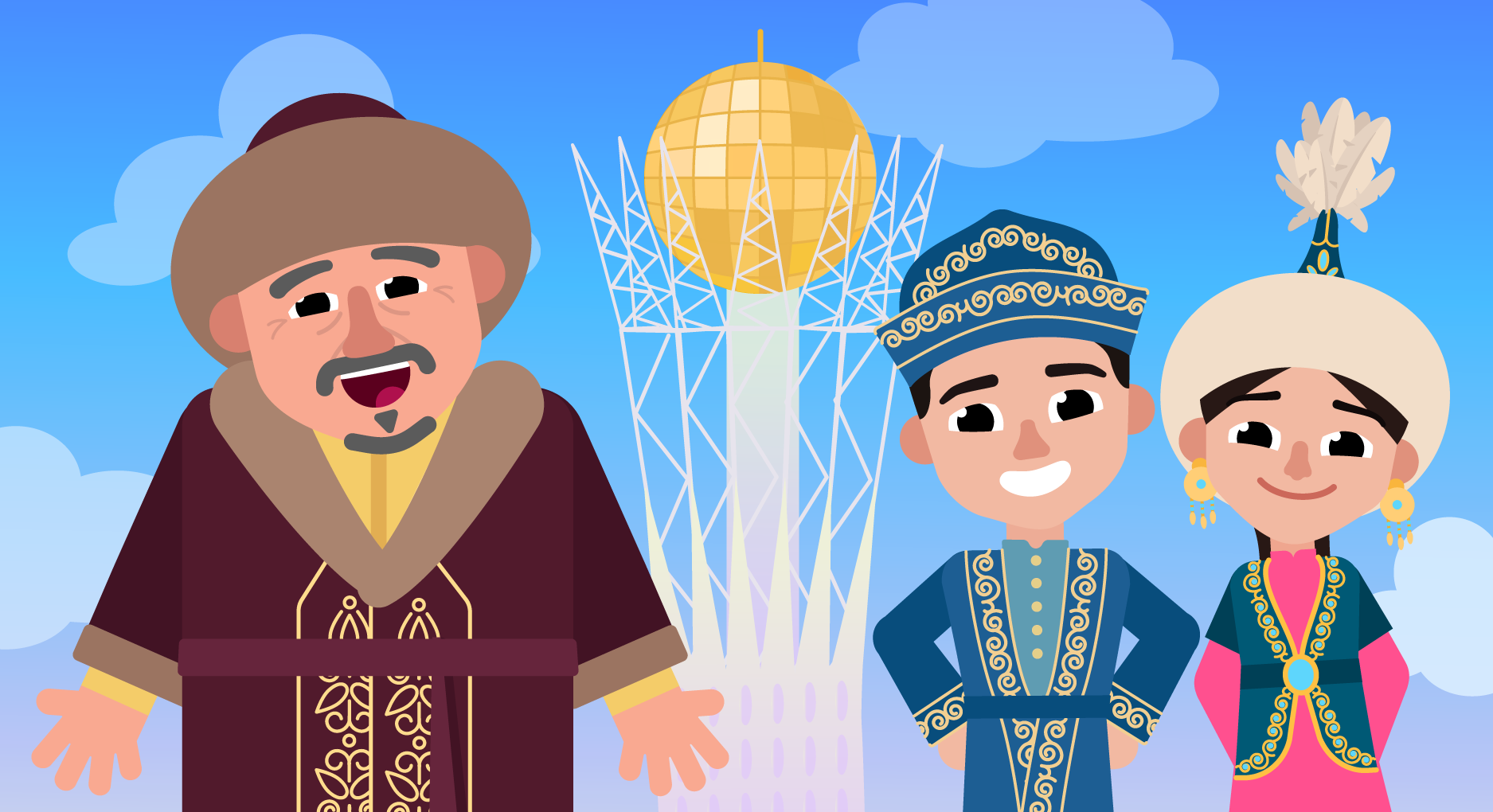 Персонажи для курса Казахского. Родной язык