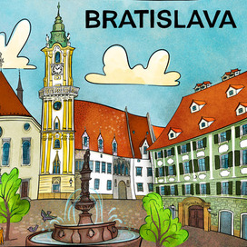 Братислава: площадь с ратушей