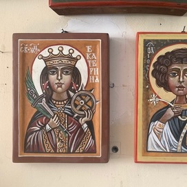  икона. св.Екатерина, св.Пантелемон