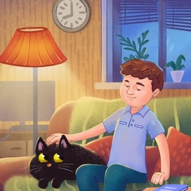 Уютный вечер с котом