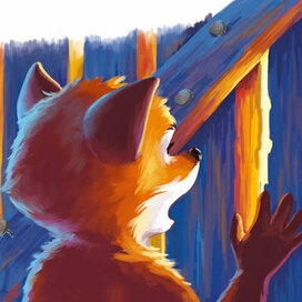 Полуполосная иллстрация для книги про лис