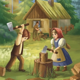 Иллюстрация к сказке пряничный домик