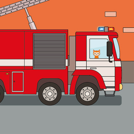 иллюстрация для детской книги о служебной технике