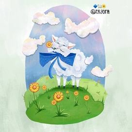 Иллюстрация на тему животных на основе трех стикеров