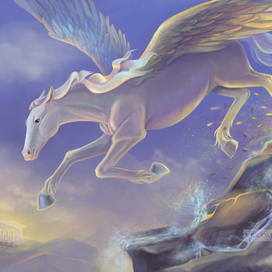 Пегас, создающий ударом копыта источник вдохновения Гиппокрен