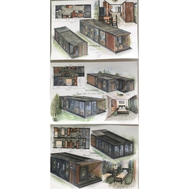 "UstinovSad" preliminary design of modular houses