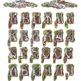 Drop Caps for the fairytale novel "The Three Bridges" M. Ordynskaia