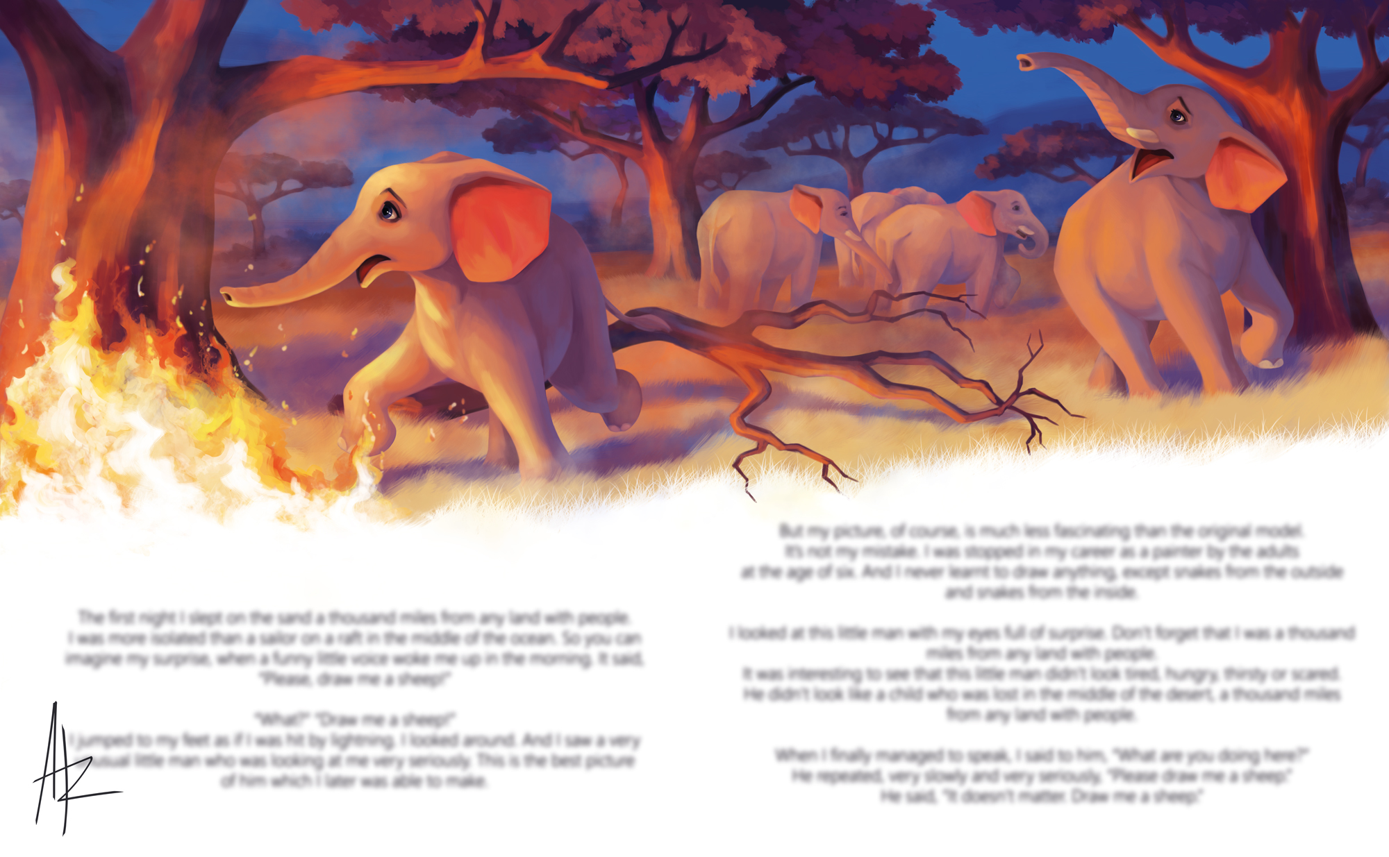 Иллюстрация для детской книги "Чудесное спасение"