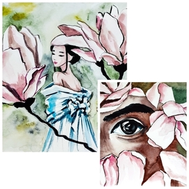 «White Dress & Silent Gaze»