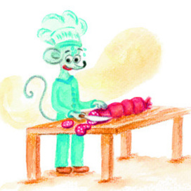 Акварельный мышонок: юмор, иллюстрация для детской книги