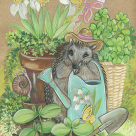 Ёжик огородник весной