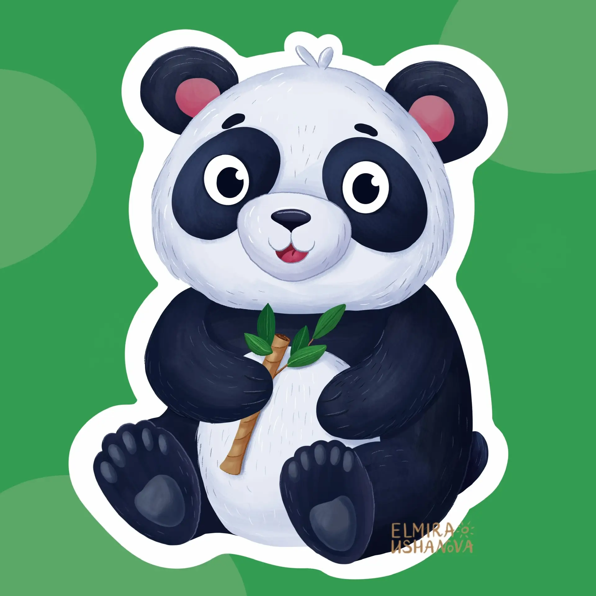 Panda. Illustration for puzzles