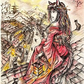 Bakeneko: cat spirit of Japanese folklore 