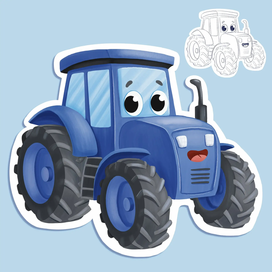 Tractor. Puzzle illustration.