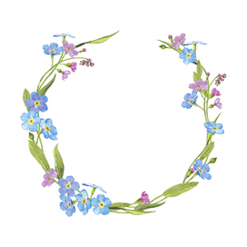 Forgetmenot summer flowers Frame/wreath