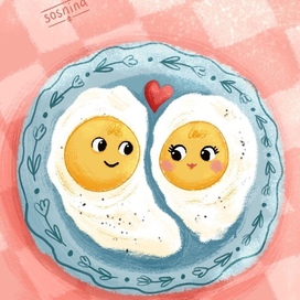 Illustration with cute characters