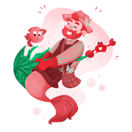 Cheerful Merman Gardener