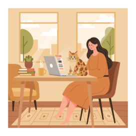 Working with a cat