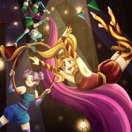 Illustration for a book publisher’s contest on the theme “At the Circus”